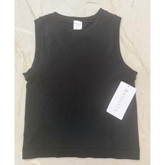 Athleta Tops - Women's Athleta Renew Seamless Muscle Tank Black Ribbed Top Size Large NWT